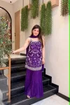 KF 312 Kalaai Chinon Embroidery Sharara Suits
